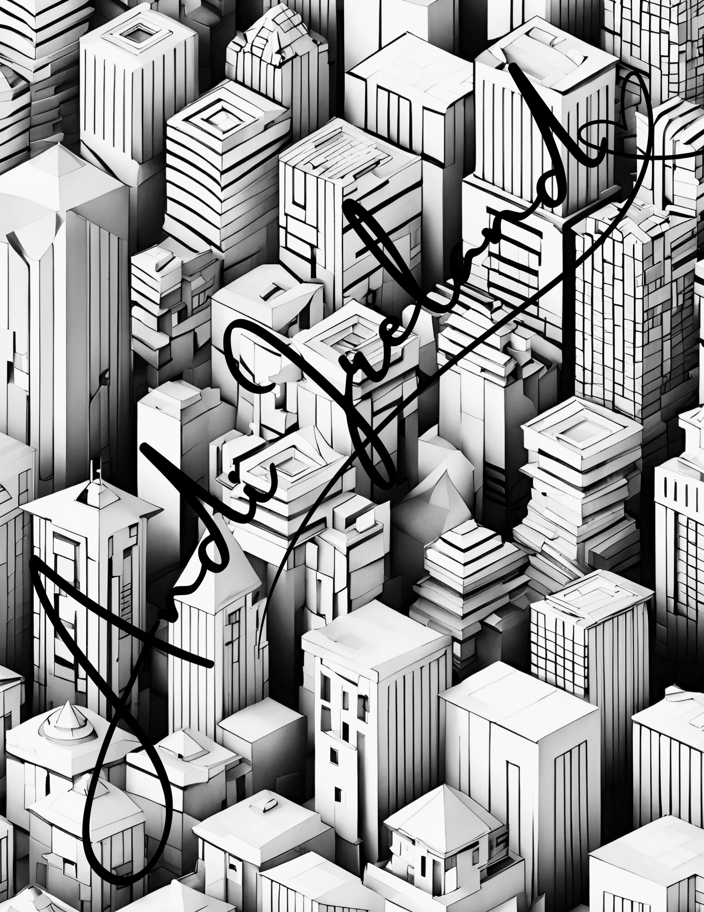 City Scape Abstract Building Patterns Coloring Pages | PDF Download