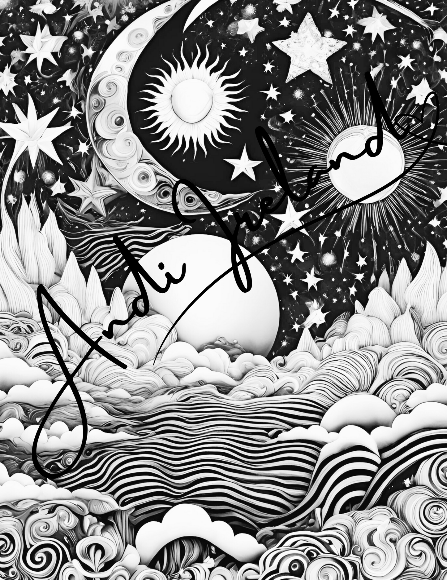 Sun, Moon and Stars Coloring Pages | PDF Download