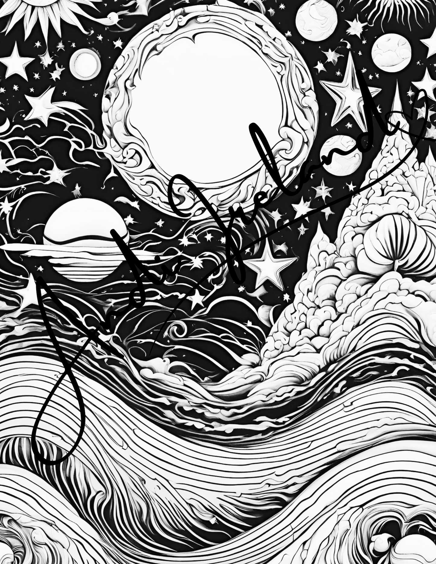 Sun, Moon and Stars Coloring Pages | PDF Download