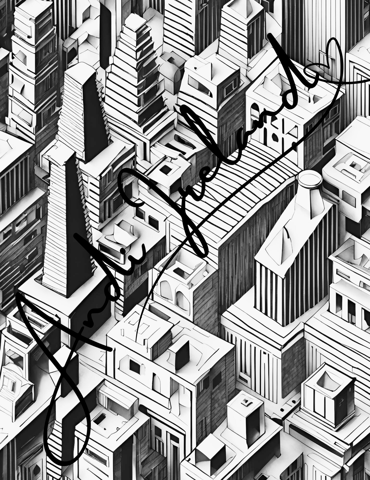 City Scape Abstract Building Patterns Coloring Pages | PDF Download