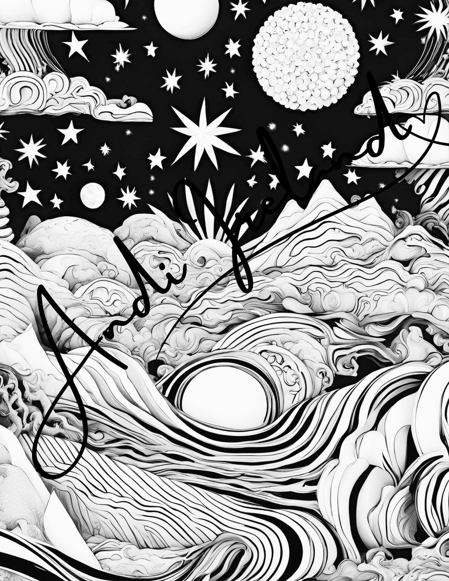 Sun, Moon and Stars Coloring Pages | PDF Download