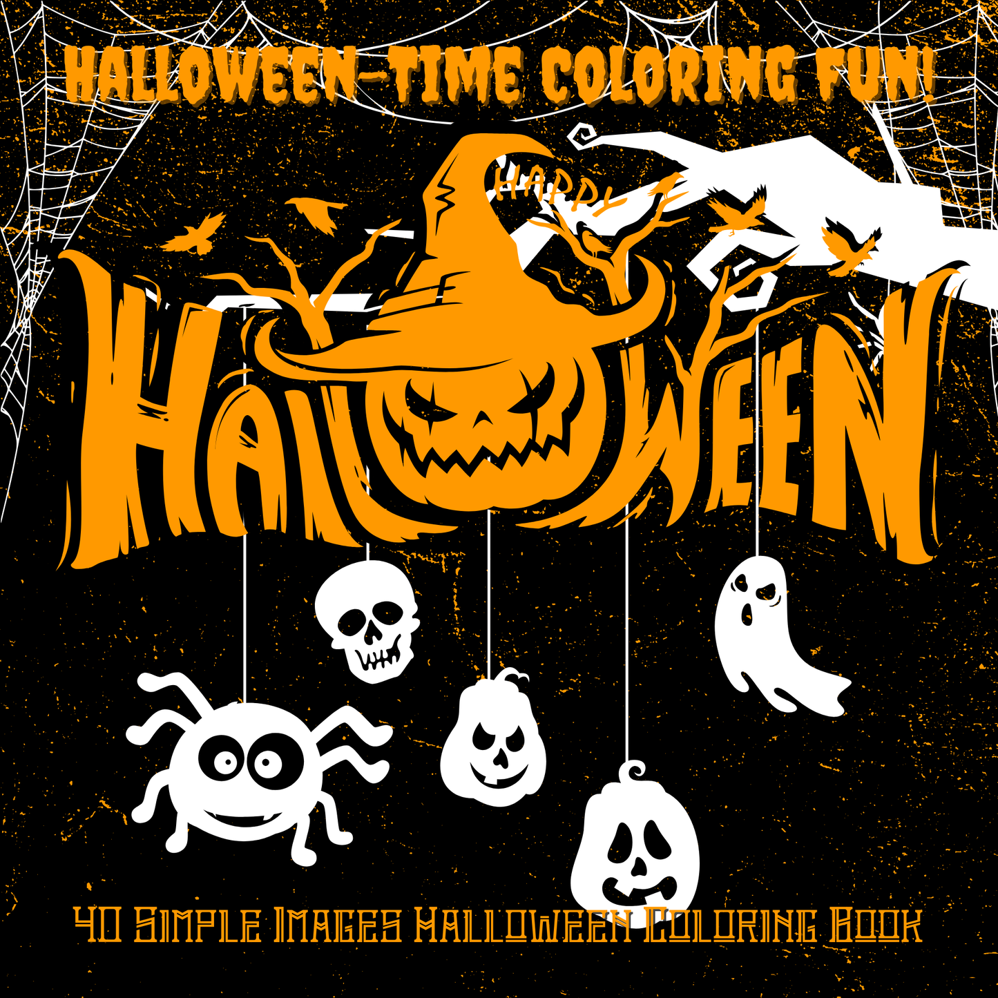 Halloween-Time Coloring Fun!: 40 Simple Image Halloween Coloring Book