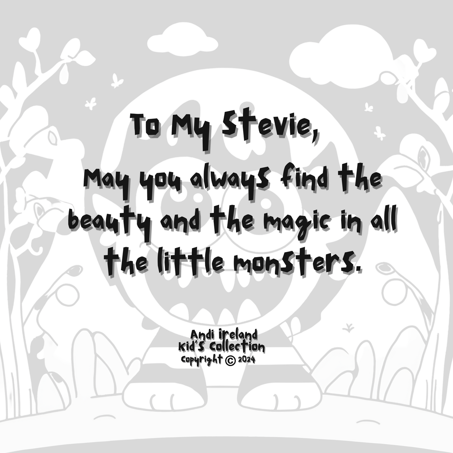 Stevie's Monster Friends Simple Image Coloring Book