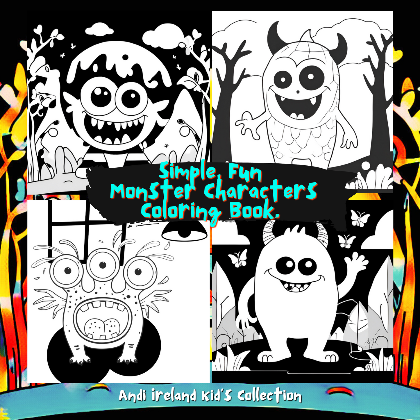 Stevie's Monster Friends Simple Image Coloring Book