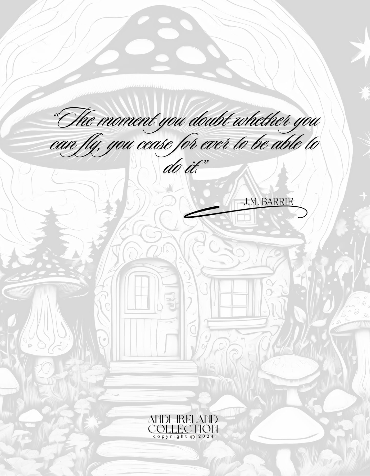 MindSpace Creatives: Adult Coloring Book Mushroom Cottage