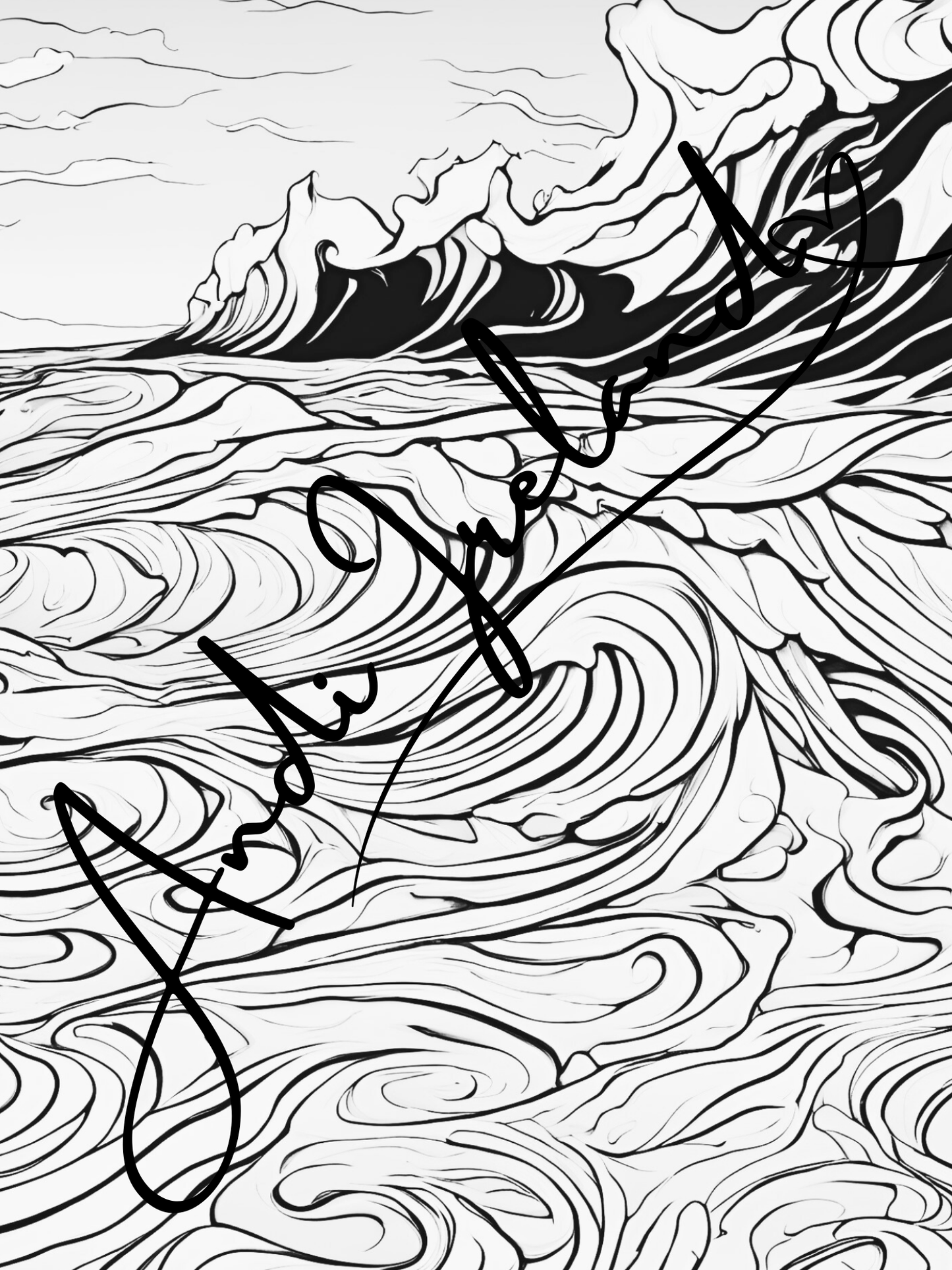 Ocean Waves Patterns Coloring Pages | PDF Download