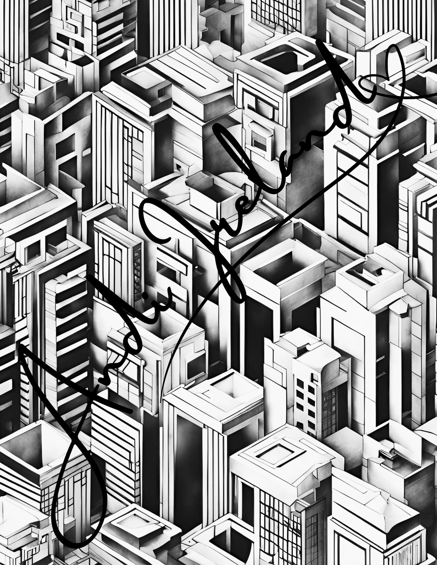 City Scape Abstract Building Patterns Coloring Pages | PDF Download