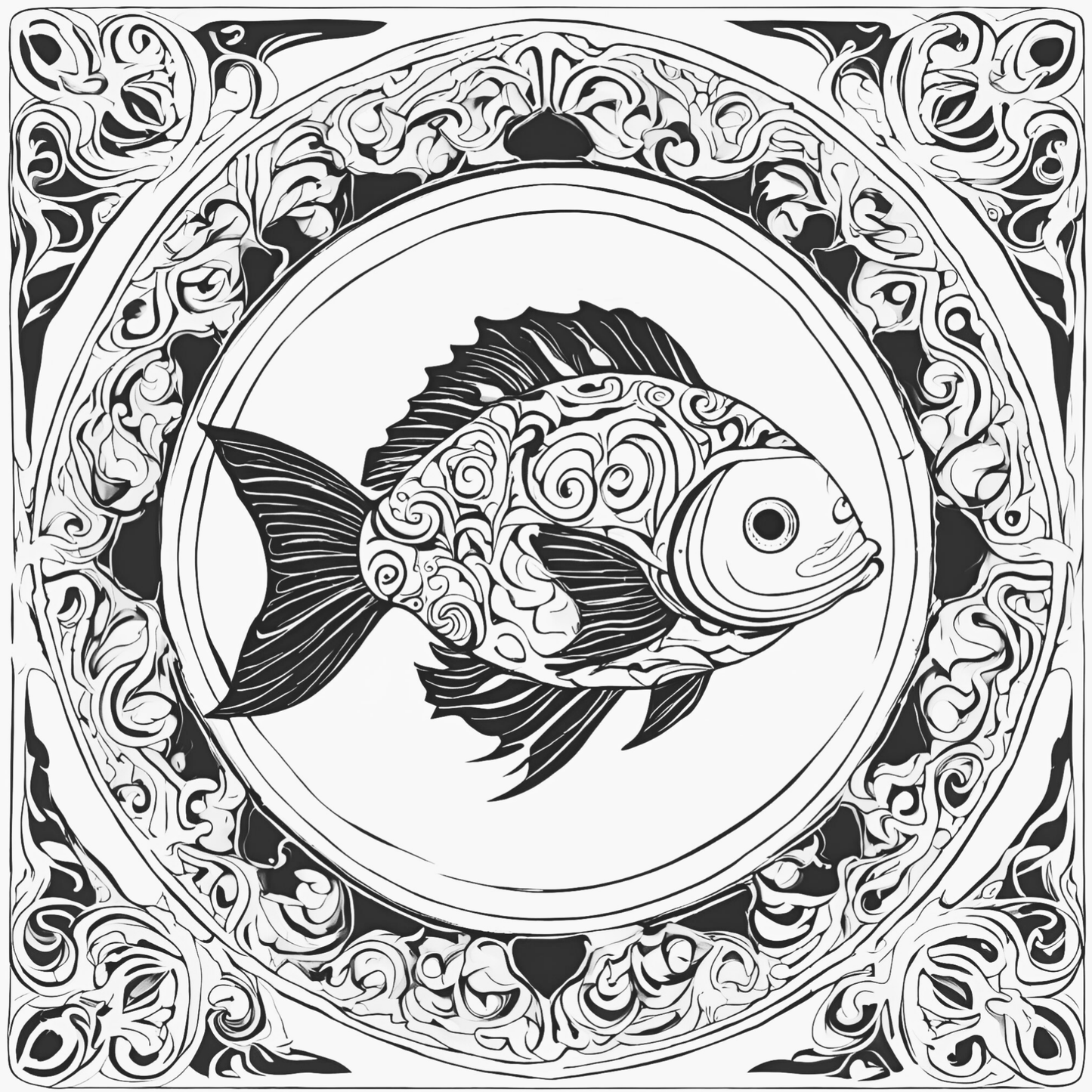 MindSpace Creatives Adult Coloring Book: Creative Coloring Fish Patterns