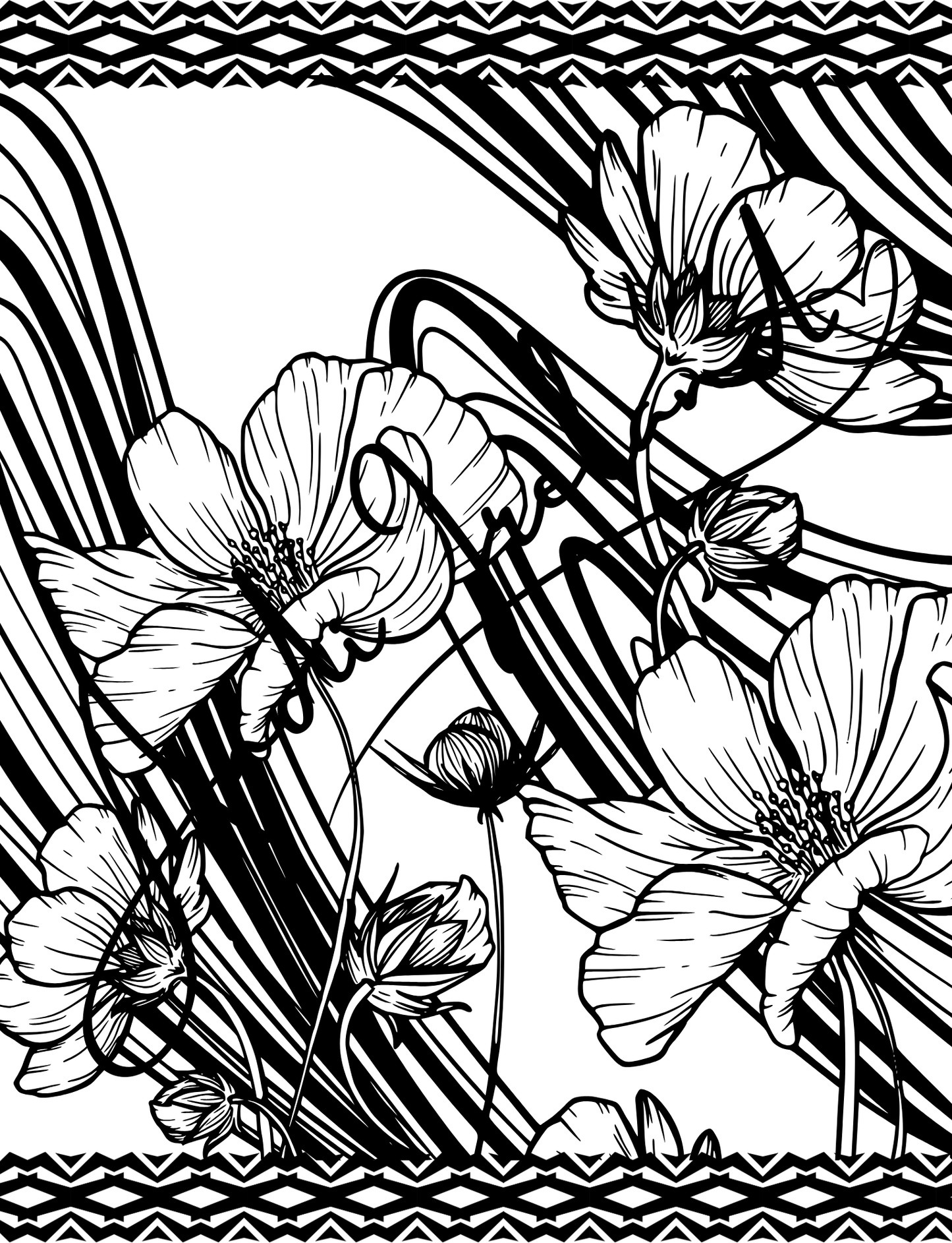 MindSpace Creatives Adult Coloring Book: Florals