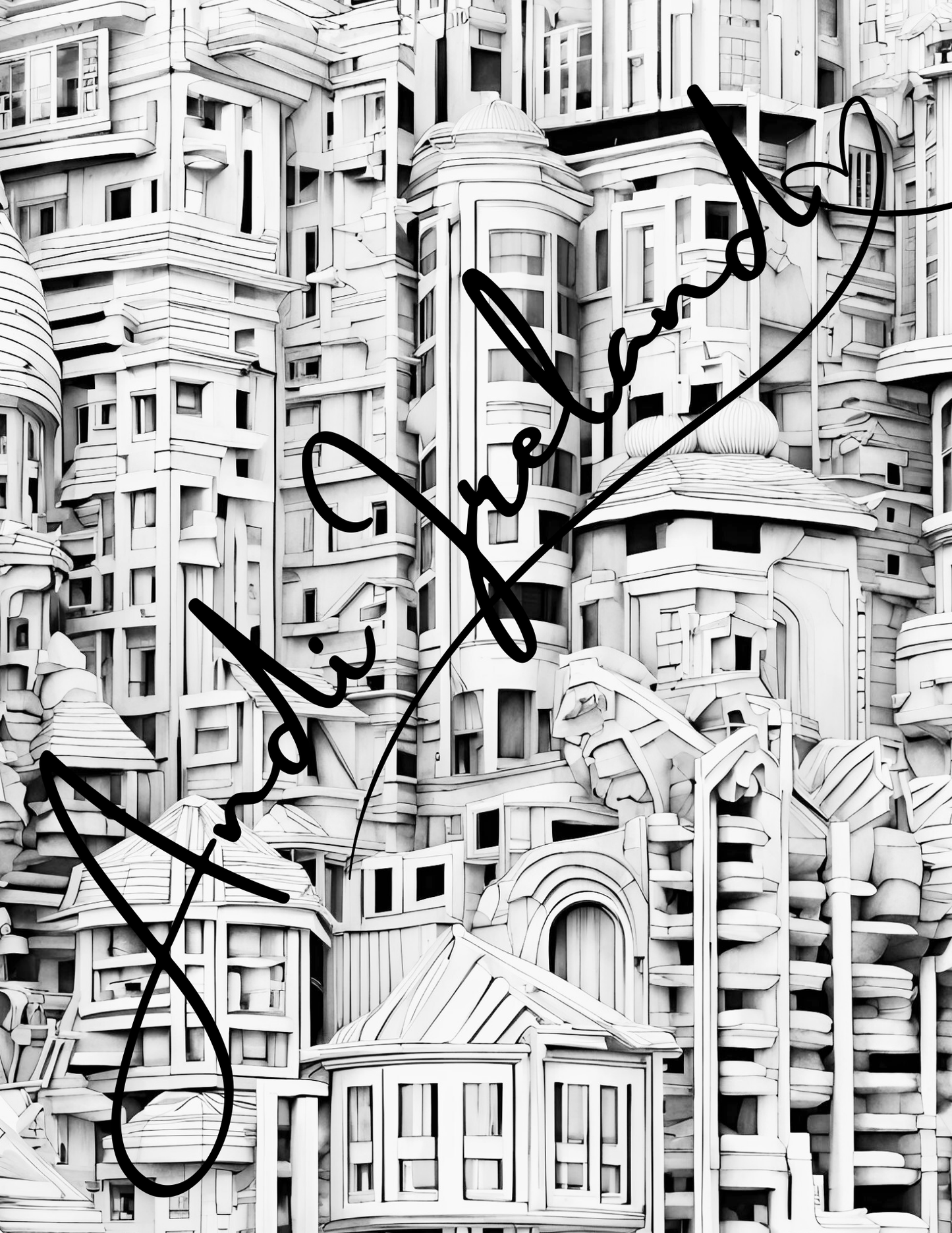 City Scape Abstract Building Patterns Coloring Pages | PDF Download