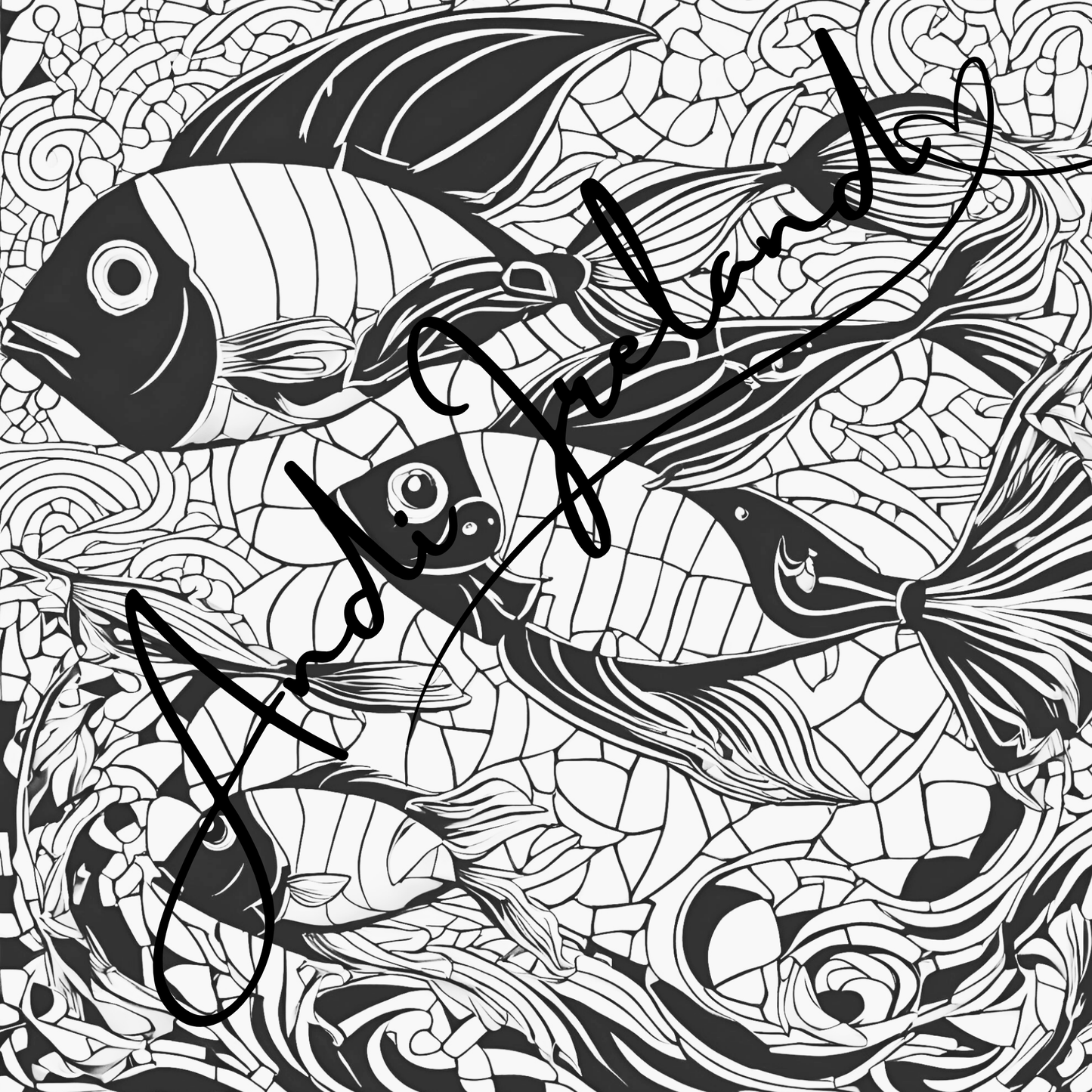 MindSpace Creatives Adult Coloring Book: Creative Coloring Fish Patterns