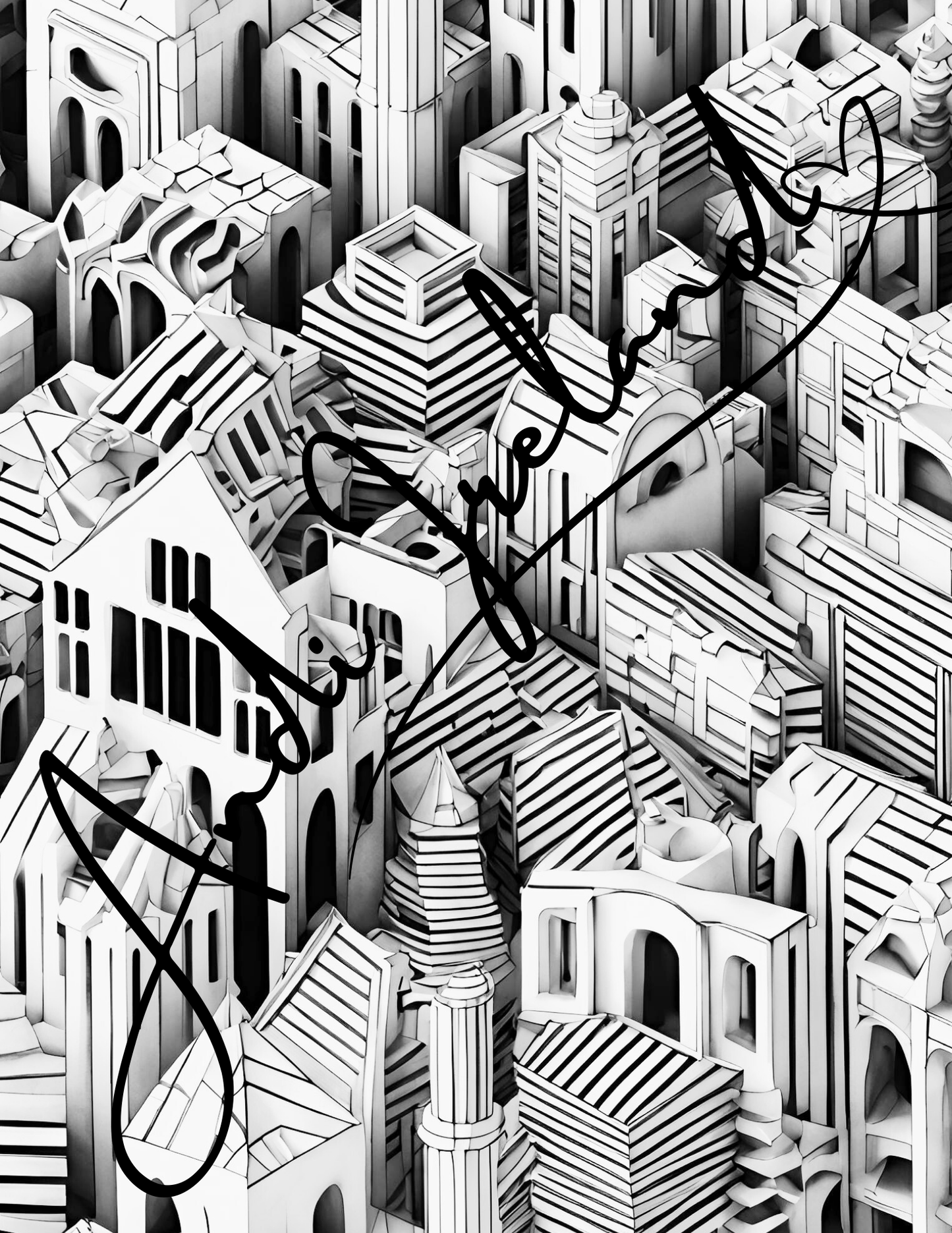 City Scape Abstract Building Patterns Coloring Pages | PDF Download