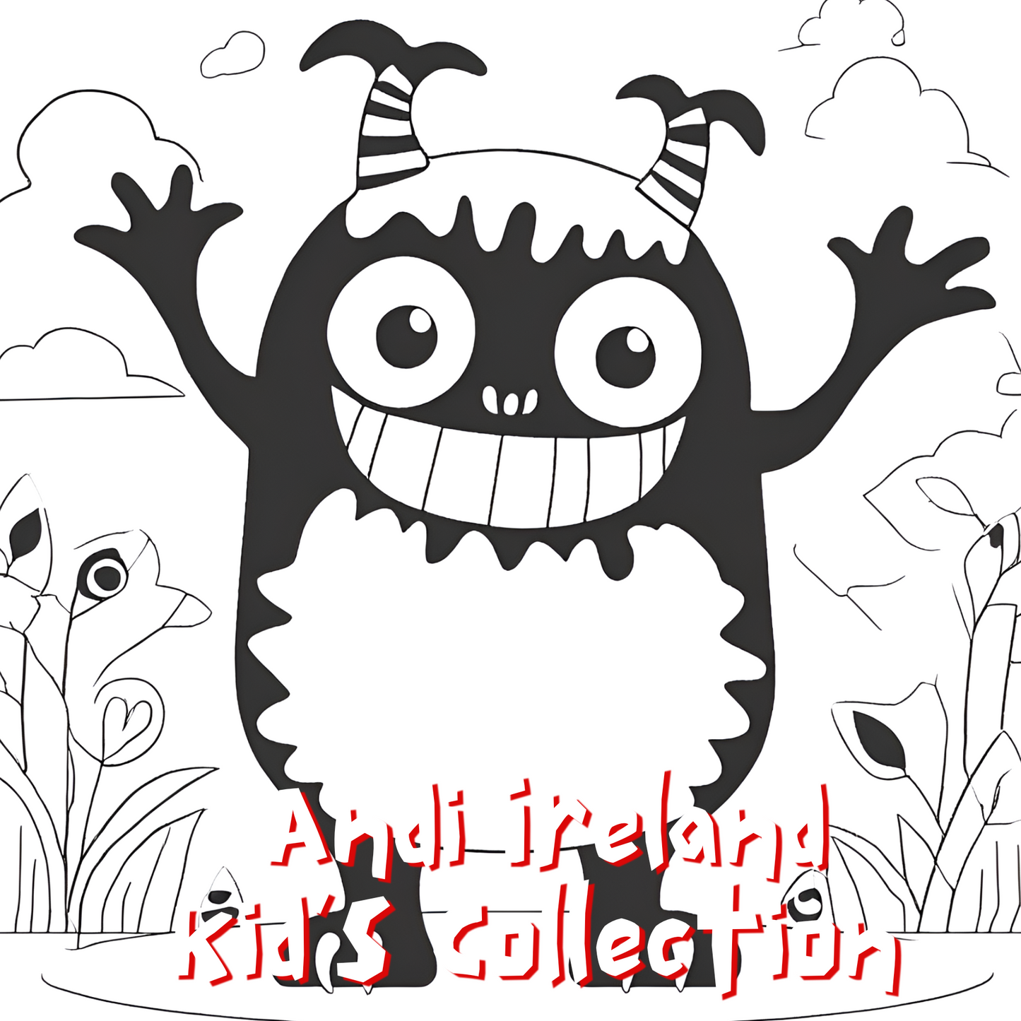 Stevie's Monster Friends Simple Image Coloring Book