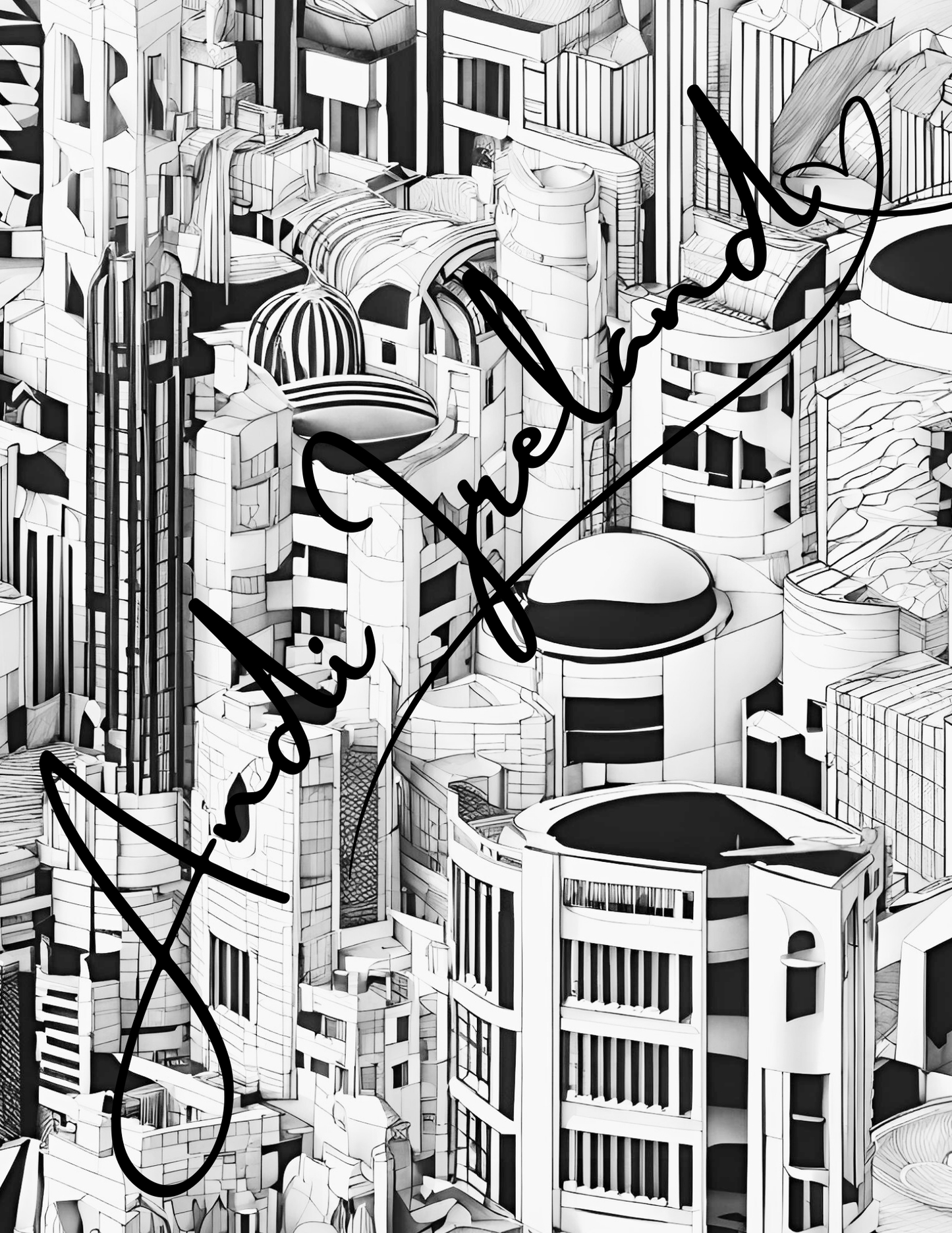 City Scape Abstract Building Patterns Coloring Pages | PDF Download