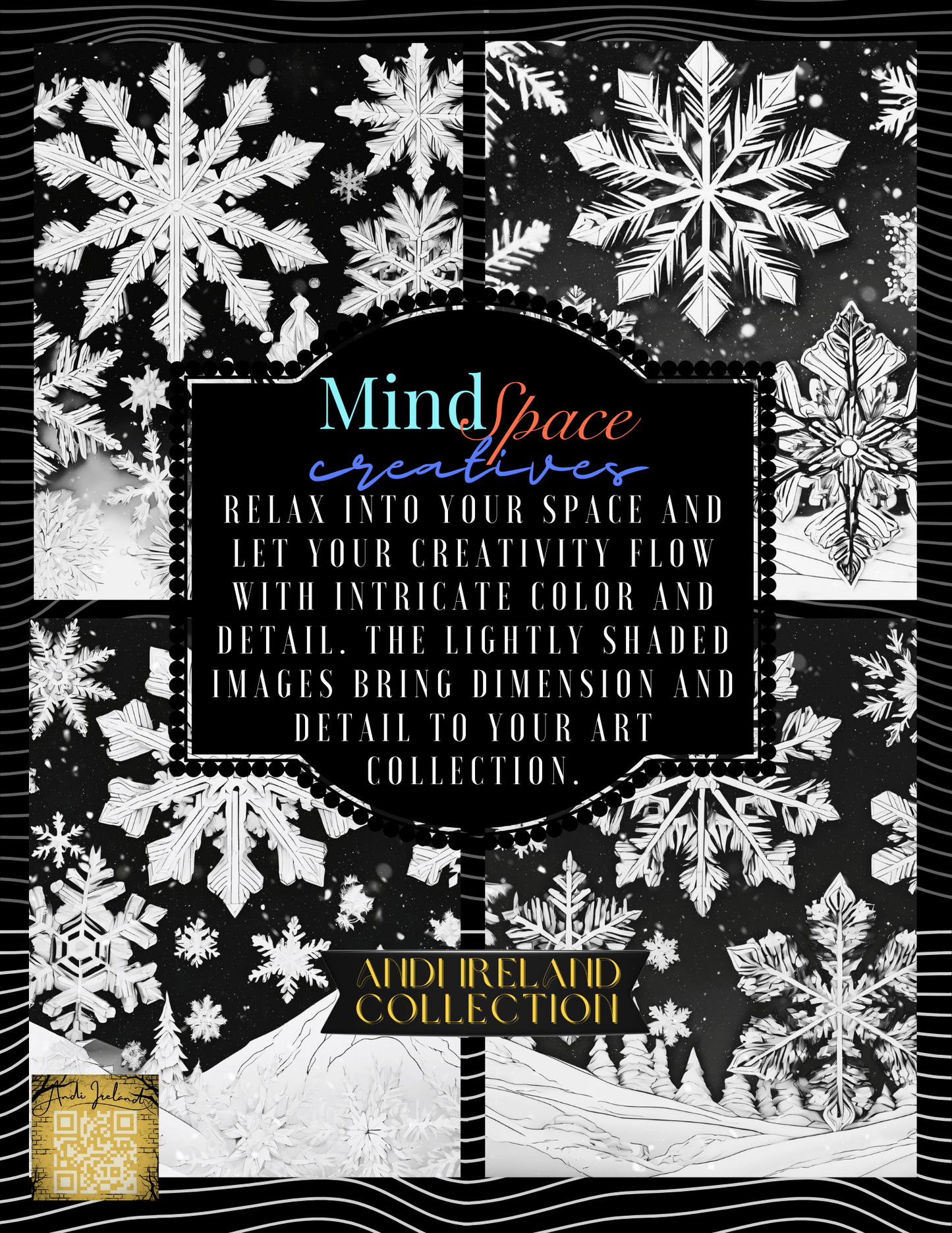 MindSpace Creatives: Adult Coloring Book Snowflake Magic